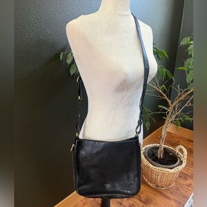 Black Leather Fossil Crossbody Bag